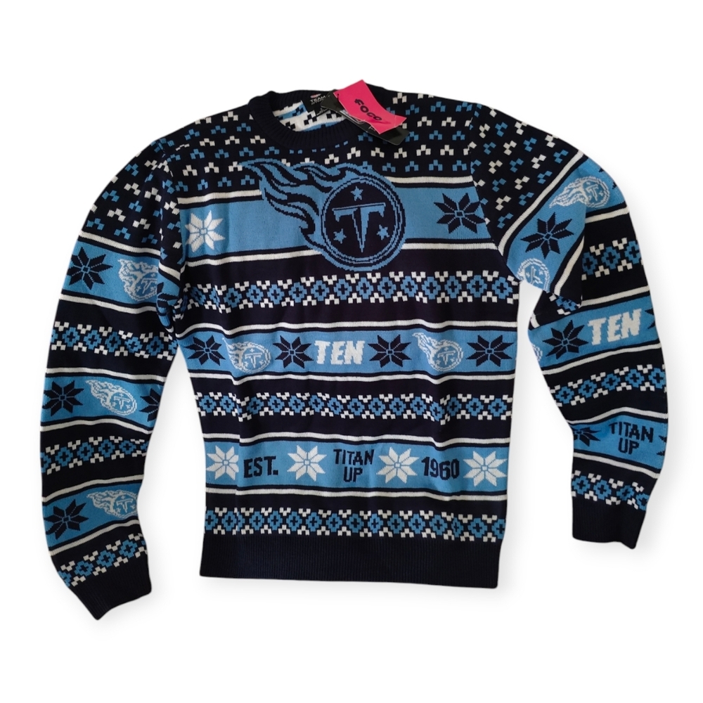 Foco NFL Tennessee Titans Big Logo Ugly Sweater